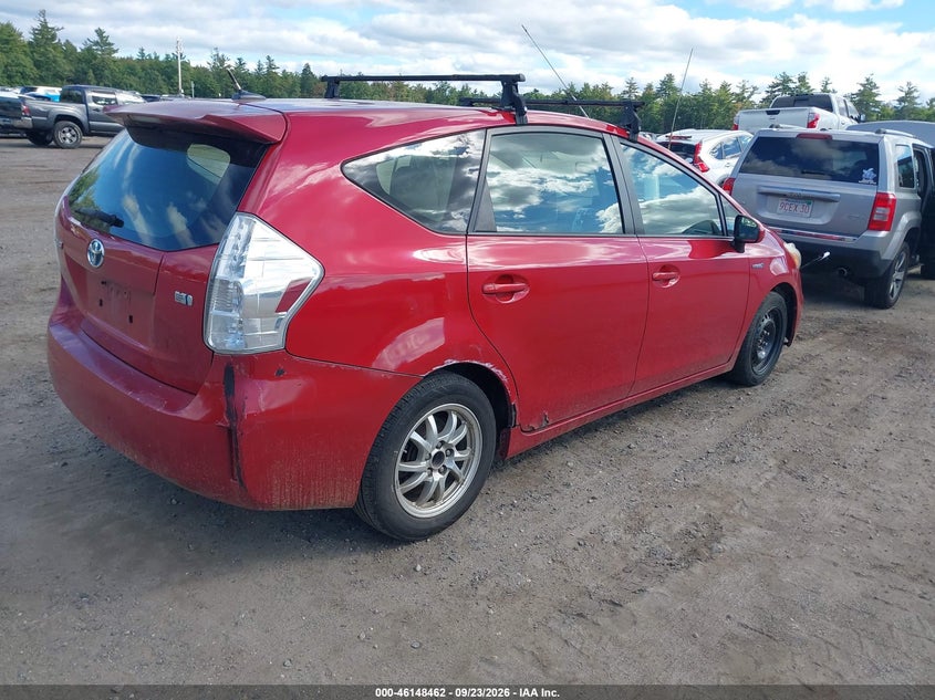 Vin: jtdzn3eu7c3154276, lot: 46648219, toyota prius v three 20124