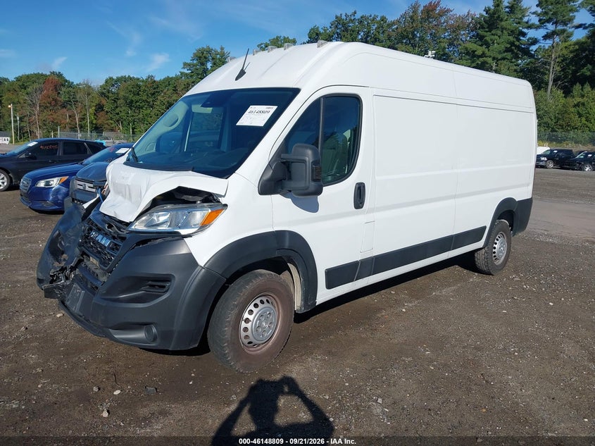 Vin: 3c6lrvdg2re112771, lot: 46648566, ram promaster 2500 tradesman high roof 159 wb w/pass seat 20242