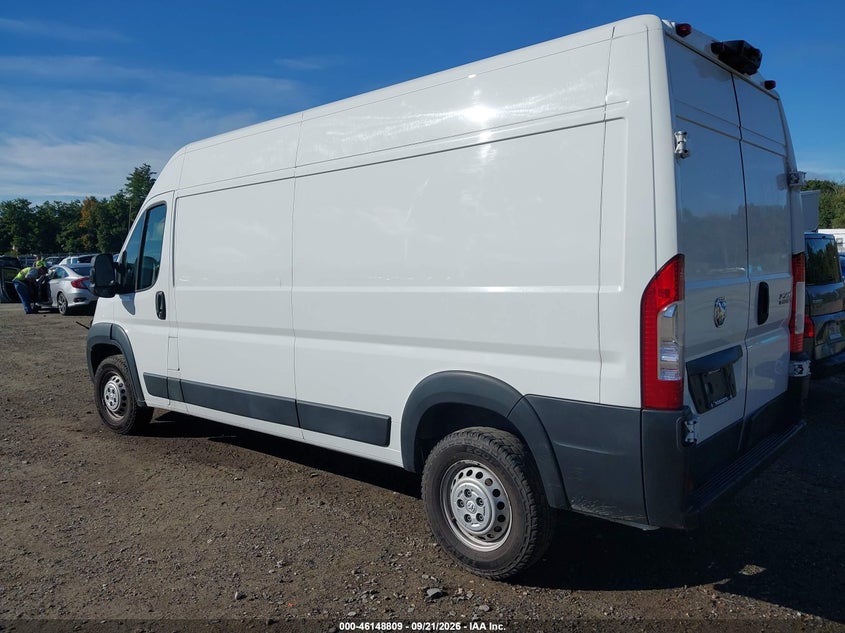 Vin: 3c6lrvdg2re112771, lot: 46648566, ram promaster 2500 tradesman high roof 159 wb w/pass seat 20243