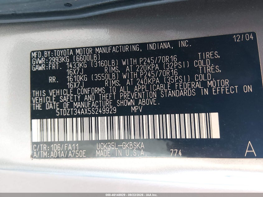 2005 TOYOTA SEQUOIA SR5 V8 · Фото 9