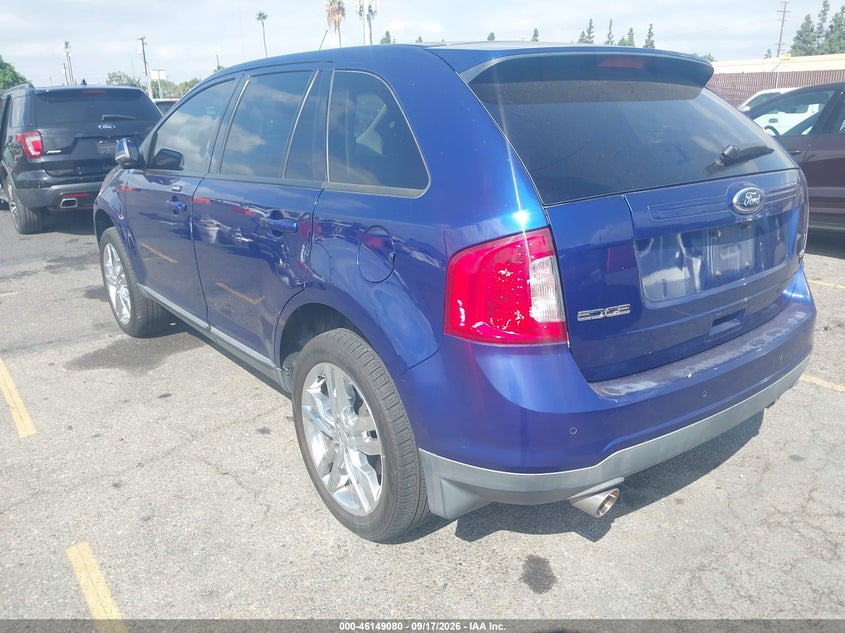 Vin: 2fmdk3jc8dbb11742, lot: 46648840, ford edge sel 20133