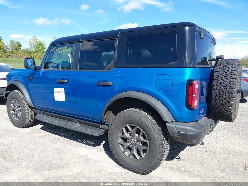 Vin: 1fmee9bp8slb39201, lot: 46648909, ford bronco badlands 20253