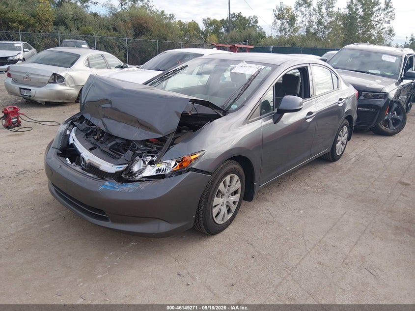 Vin: jhmfb2f55cs000800, lot: 46649028, honda civic lx 20122