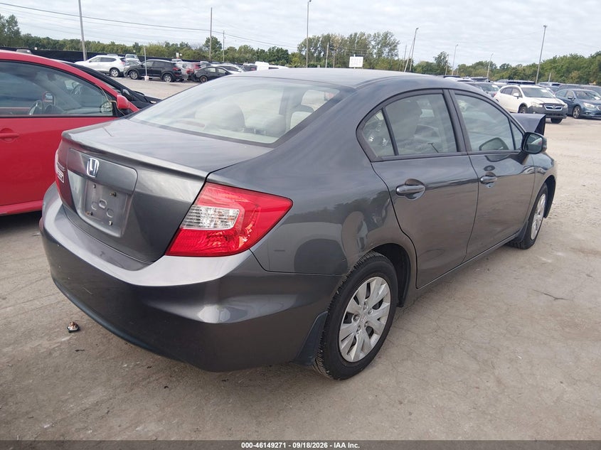 Vin: jhmfb2f55cs000800, lot: 46649028, honda civic lx 20124