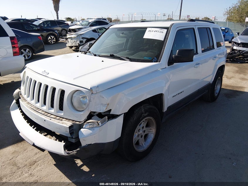 Vin: 1c4njpba7fd285301, lot: 46649083, jeep patriot sport 20152