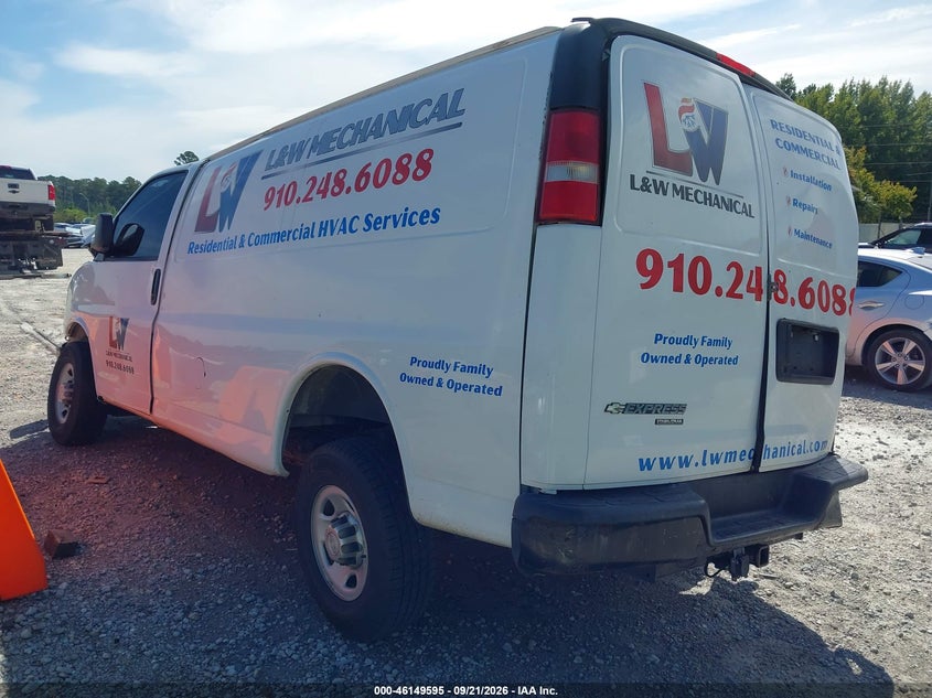 Vin: 1gcwgfcf9f1250378, lot: 46649352, chevrolet express 2500 work van 20153