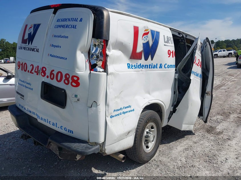 Vin: 1gcwgfcf9f1250378, lot: 46649352, chevrolet express 2500 work van 20154