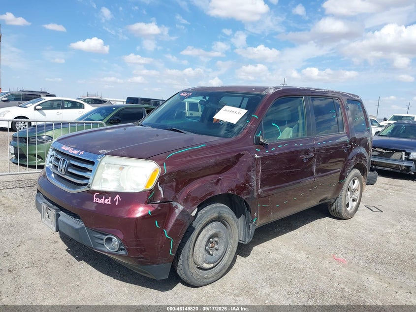 Vin: 5fnyf3h43db032748, lot: 46649577, honda pilot ex 20132