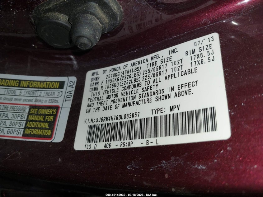 2013 HONDA CR-V EX-L · Фото 9
