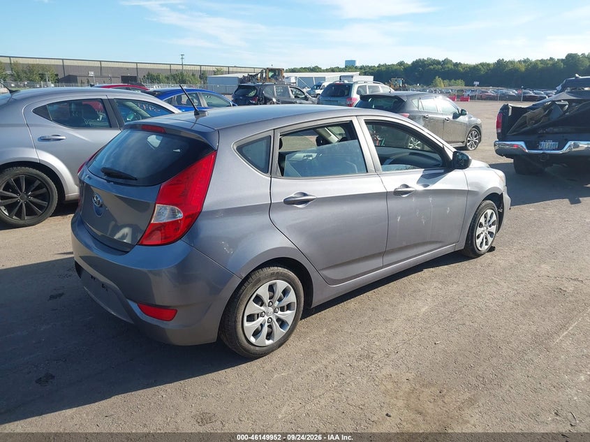 Vin: kmhct5ae5hu326162, lot: 46649709, hyundai accent se 20174