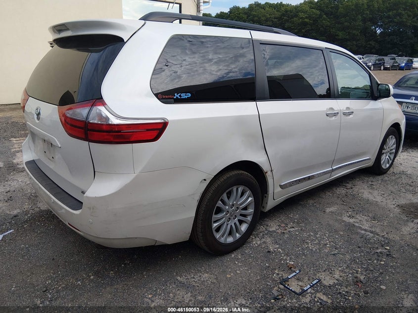 Vin: 5tdyk3dc6gs758614, lot: 46649820, toyota sienna xle 8 passenger 20164