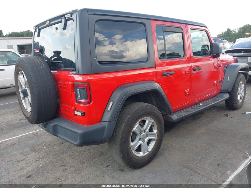 Vin: 1c4hjxkn1mw672783, lot: 46650053, jeep wrangler unlimited sport 20214