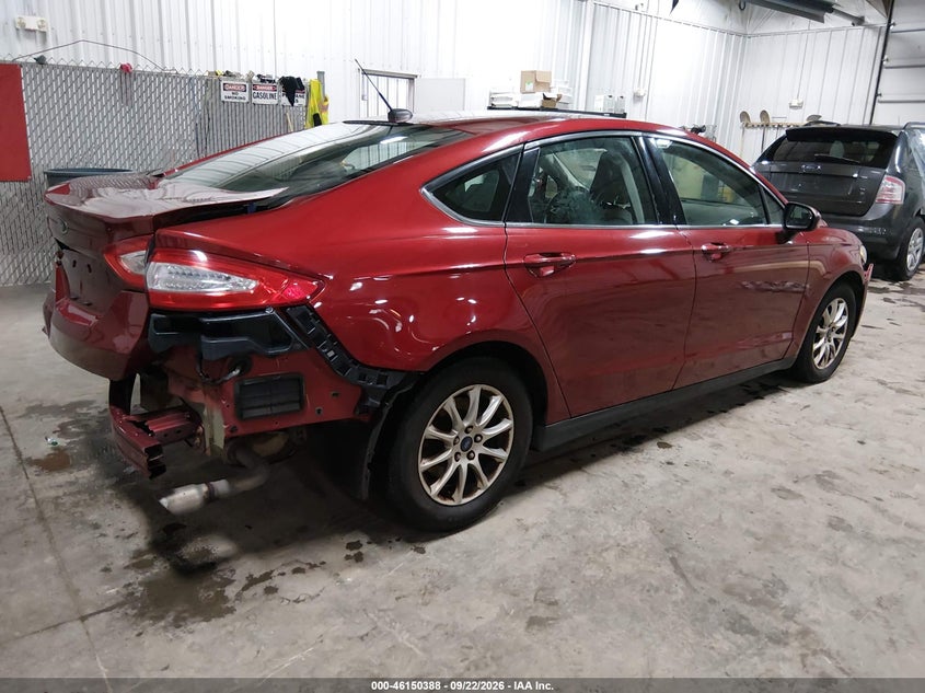 Vin: 3fa6p0g70fr135535, lot: 46650173, ford fusion s 20154