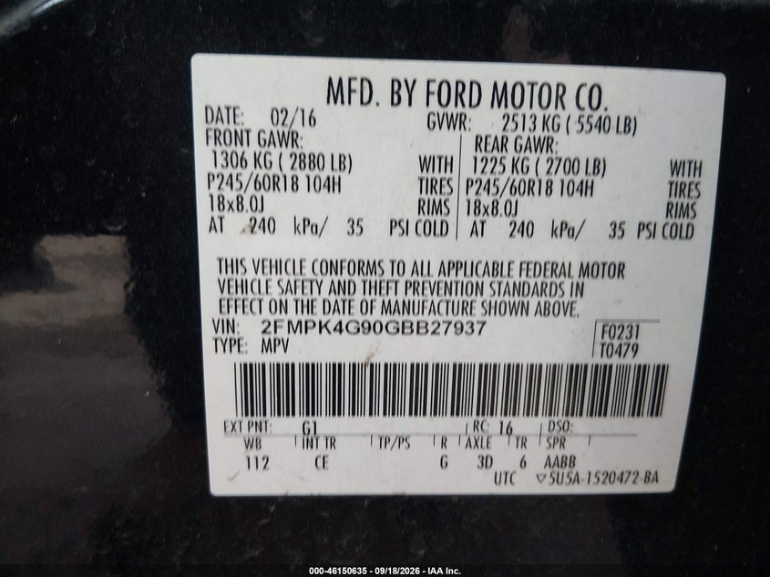 2016 FORD EDGE SE · Фото 9