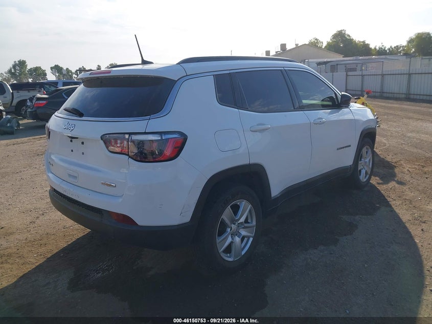 Vin: 3c4njdbb8nt112418, lot: 46650538, jeep compass latitude 4x4 20224