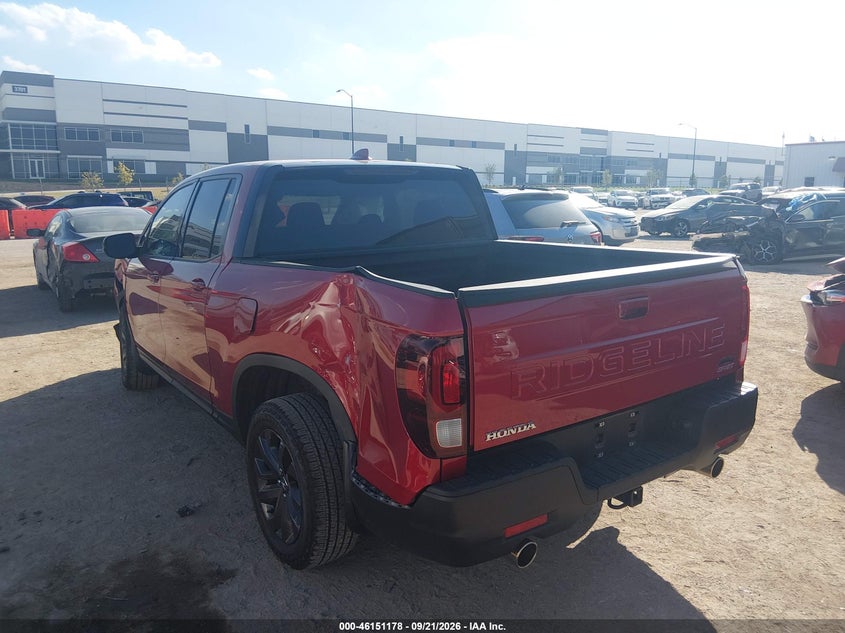 Vin: 5fpyk3f12sb036086, lot: 46650963, honda ridgeline sport 20253