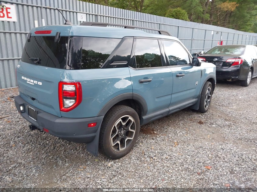 Vin: 3fmcr9b64nrd17047, lot: 46651018, ford bronco sport big bend 20224