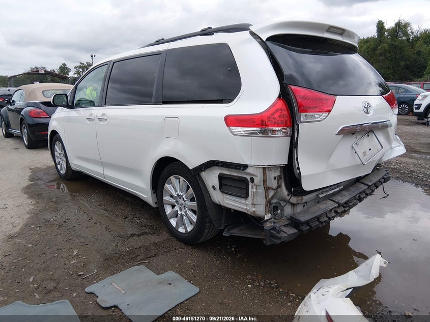 Vin: 5tdyk3dc9bs048292, lot: 46651055, toyota sienna ltd 20113