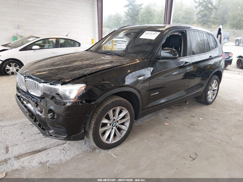 2017 BMW X3, Удар спереди, IAAI, VIN 5UXWX9C55H0T03903 — фото 2