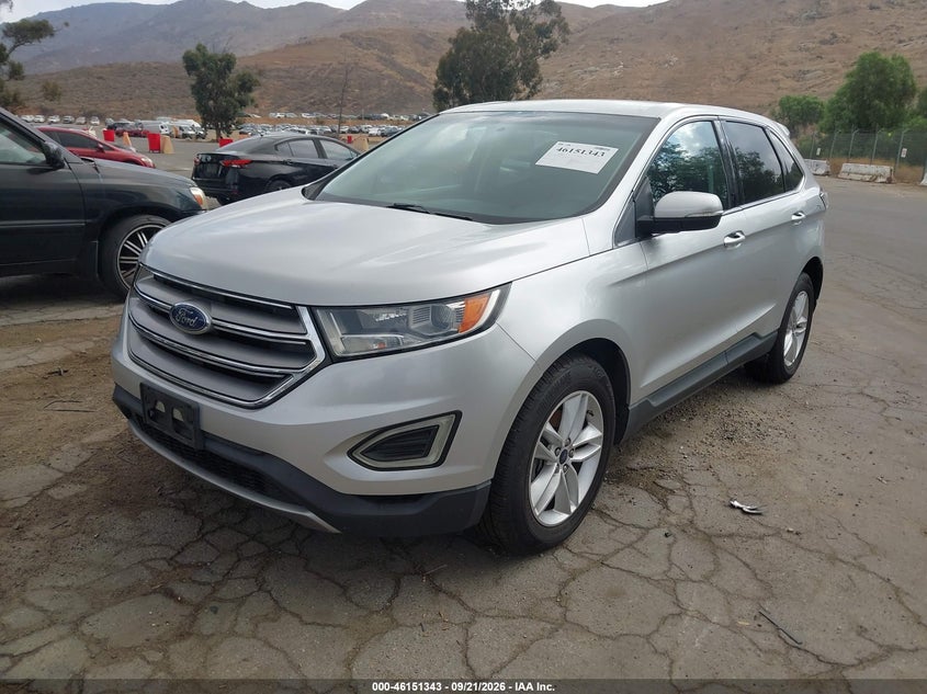 Vin: 2fmtk3j92fbc23973, lot: 46651128, ford edge sel 20152