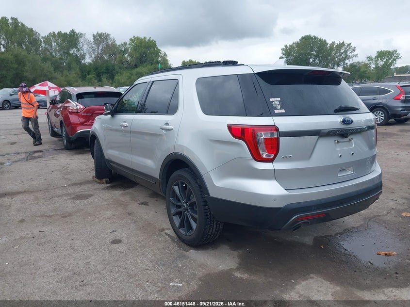 Vin: 1fm5k7d85hgd24472, lot: 46651233, ford explorer xlt 20173