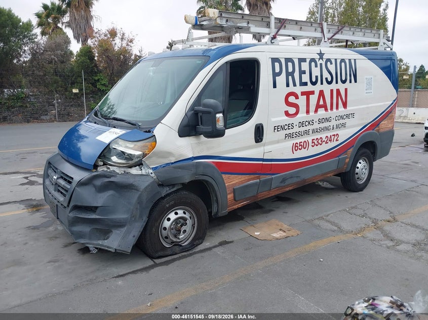 Vin: 3c6trvag7fe514673, lot: 46651330, ram promaster 1500 low roof 20152