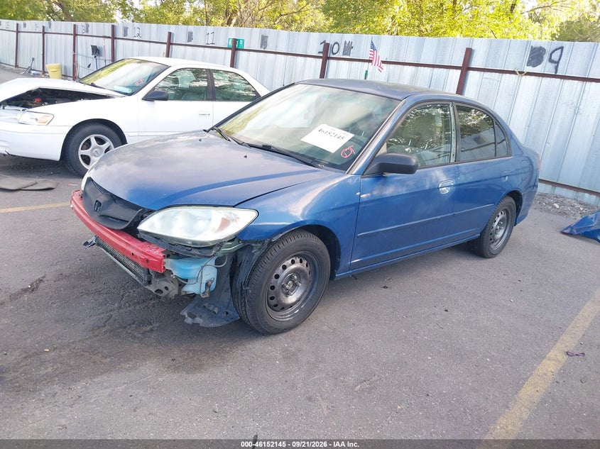 2004 Honda Civic Lx, Front End, IAAI, VIN 2HGES16534H596054 — photo 2