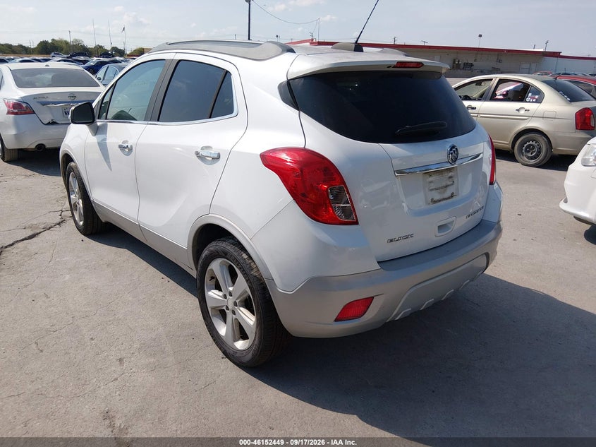 Vin: kl4cjbsb9fb215744, lot: 46652234, buick encore convenience 20153