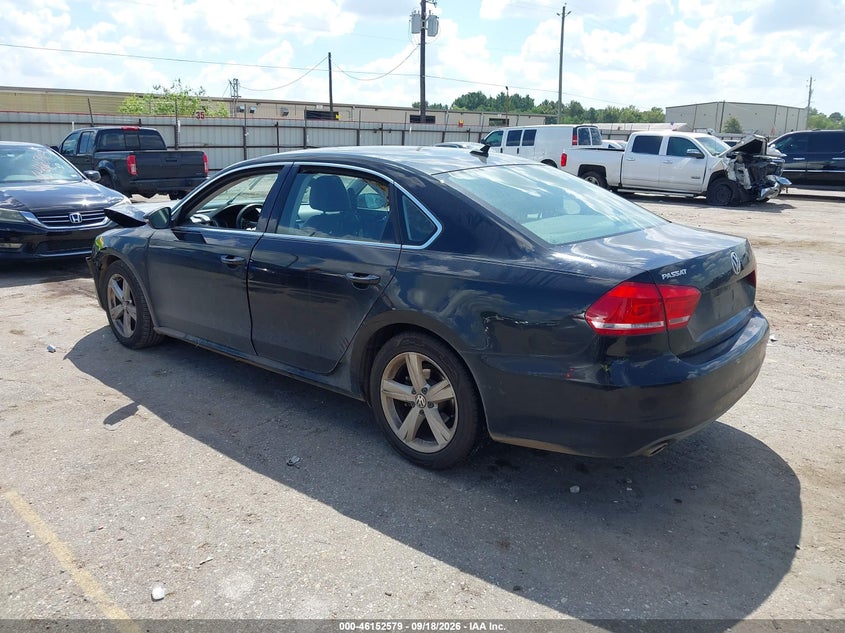 Vin: 1vwbp7a30cc028225, lot: 46652364, volkswagen passat 2.5l se 20123