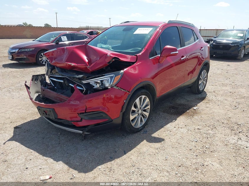 Vin: kl4cjasb0jb667410, lot: 46652467, buick encore preferred 20182