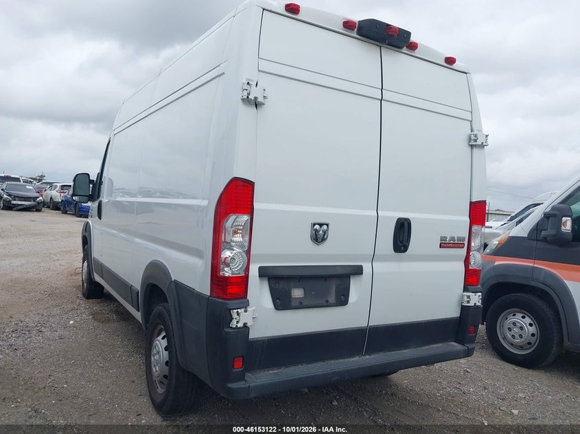 Vin: 3c6lrvcg6ne110825, lot: 46652921, ram promaster high roof 20223