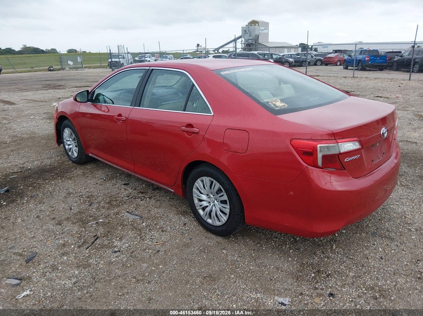 Vin: 4t4bf1fk0cr192685, lot: 46653259, toyota camry le 20123