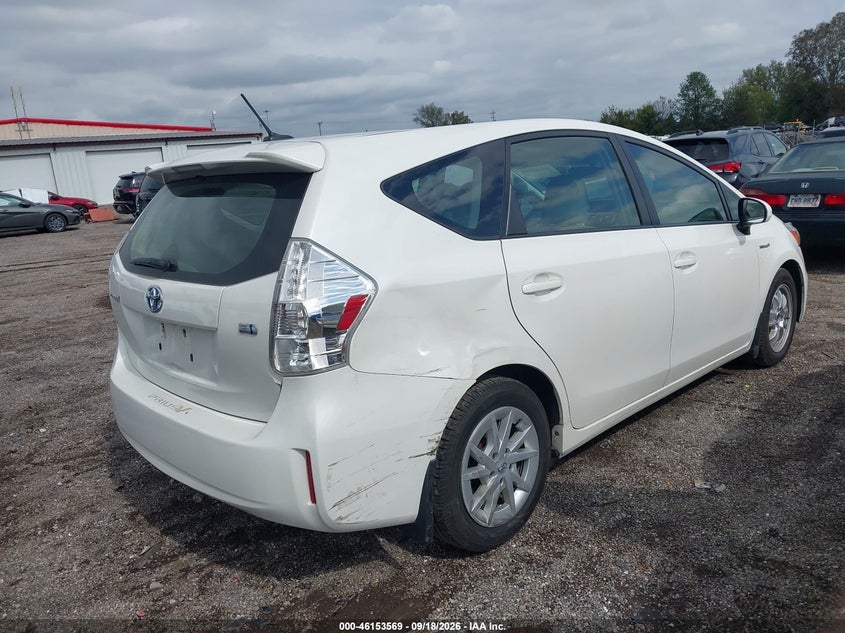 Vin: jtdzn3eu8c3080088, lot: 46653368, toyota prius v three 20124