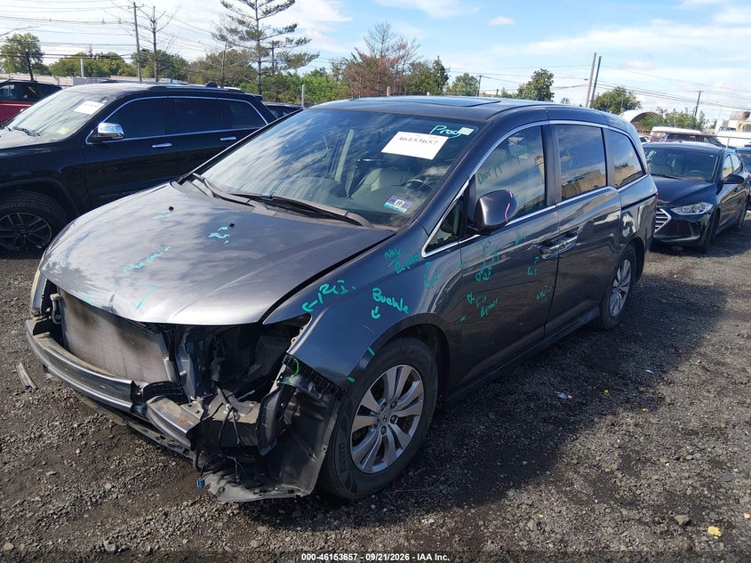 Vin: 5fnrl5h69fb032475, lot: 46653456, honda odyssey ex-l 20152