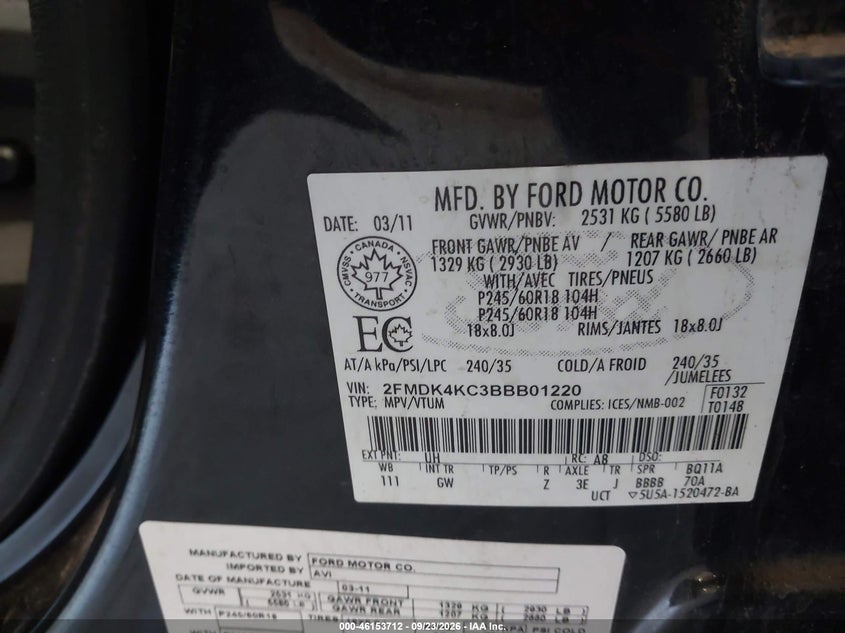 2011 FORD EDGE LIMITED · Фото 9