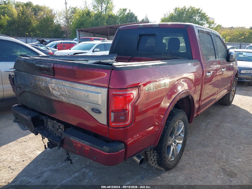 Vin: 1ftew1eg6ffd08067, lot: 46653633, ford f-150 platinum 20154