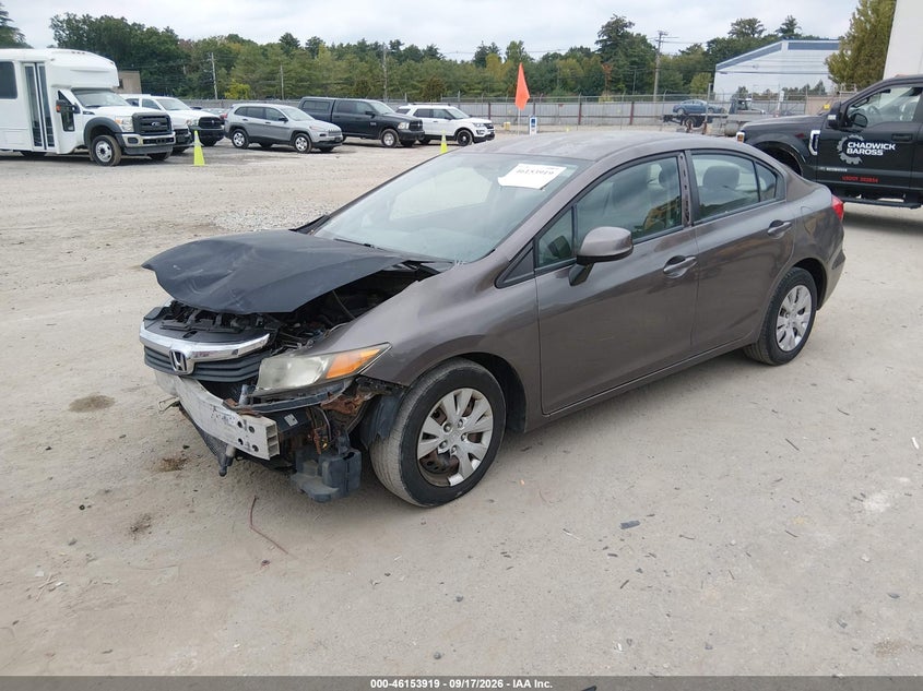 Vin: 2hgfb2f57ch529269, lot: 46653718, honda civic lx 20122