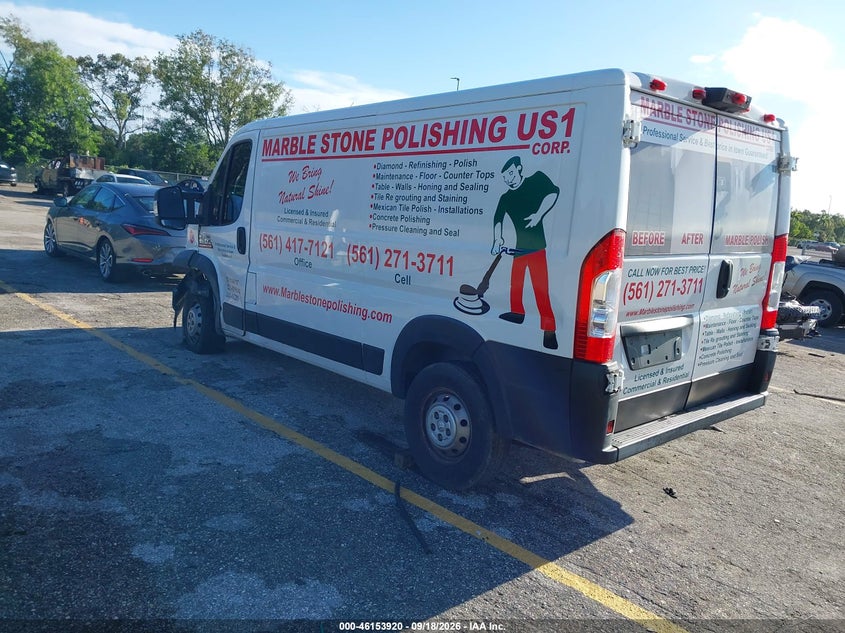 Vin: 3c6lrvag8me568268, lot: 46653719, ram promaster 1500 low roof 136 wb 20213