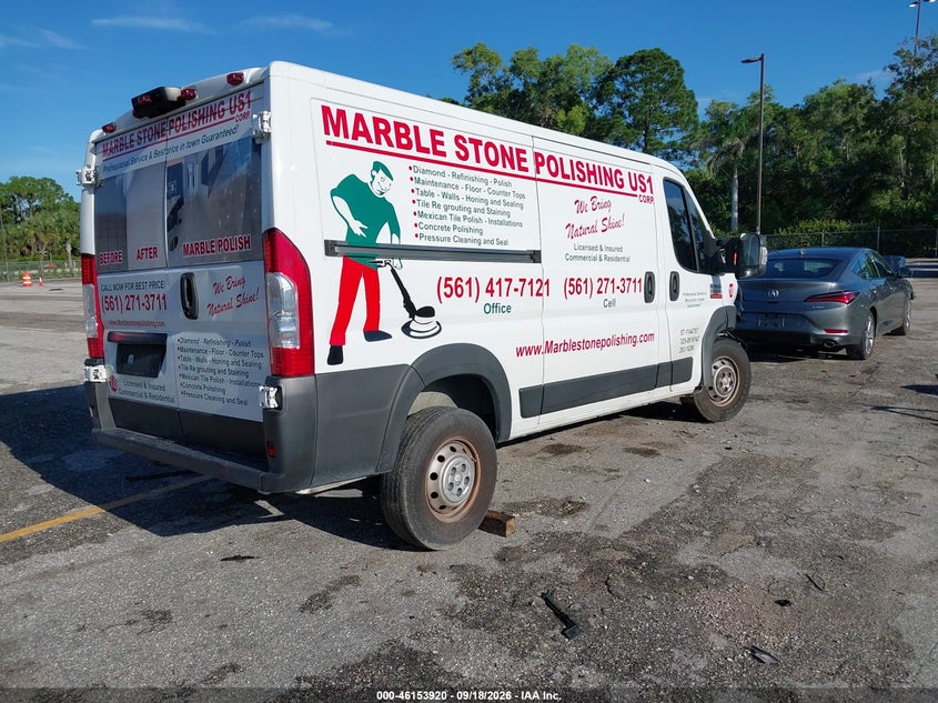 Vin: 3c6lrvag8me568268, lot: 46653719, ram promaster 1500 low roof 136 wb 20214