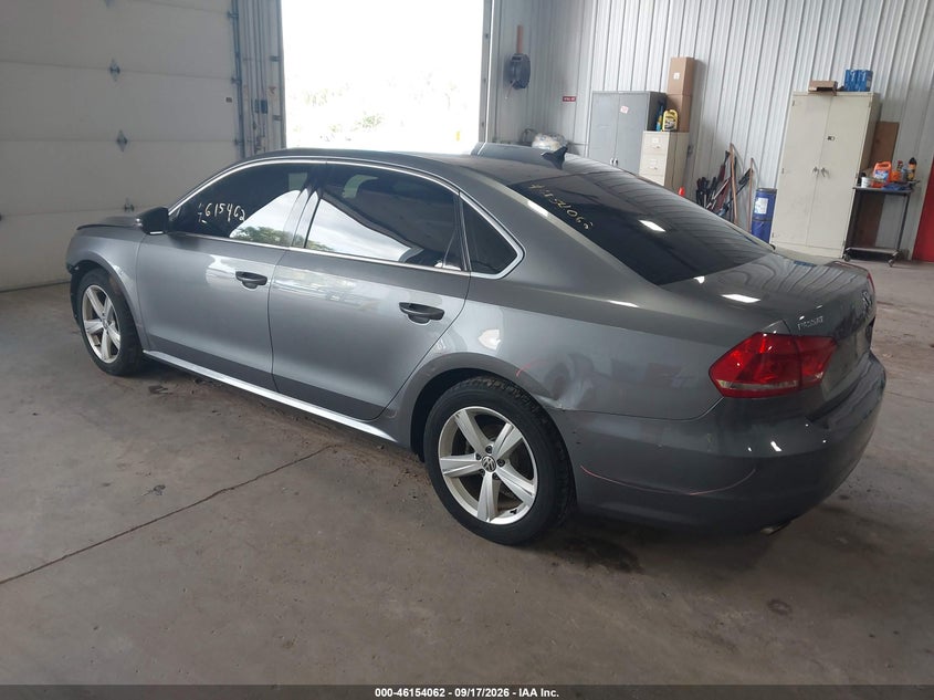 Vin: 1vwbh7a39cc097072, lot: 46653861, volkswagen passat 2.5l se 20123