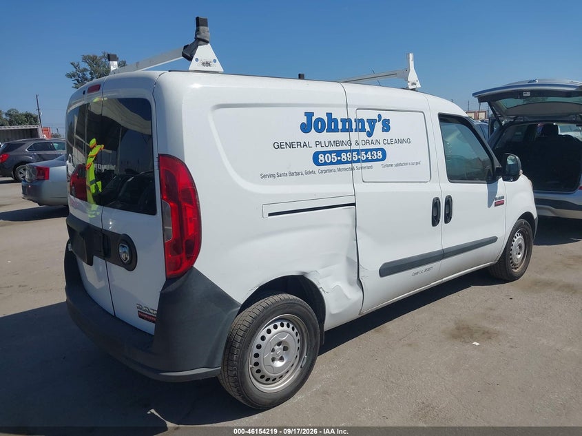 Vin: zfberfat5g6b47029, lot: 46654018, ram promaster city tradesman 20164