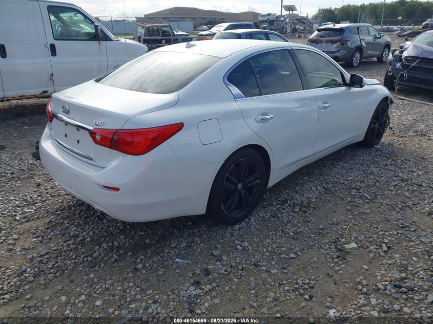 Vin: jn1bv7ar0em700068, lot: 46654468, infiniti q50 premium 20144