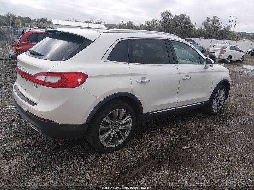 Vin: 2lmpj8lp1gbl58588, lot: 46655054, lincoln mkx reserve 20164