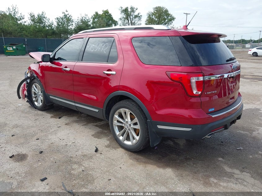 Vin: 1fm5k7f8xjga77095, lot: 46655291, ford explorer limited 20183
