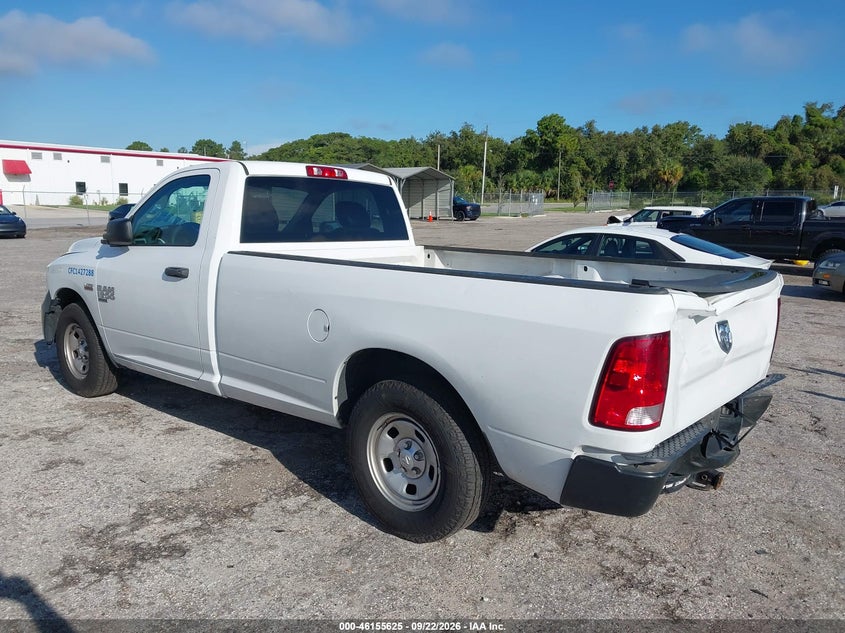 Vin: 3c6jr6dt2mg599221, lot: 46655424, ram 1500 classic tradesman  4x2 8' box 20213
