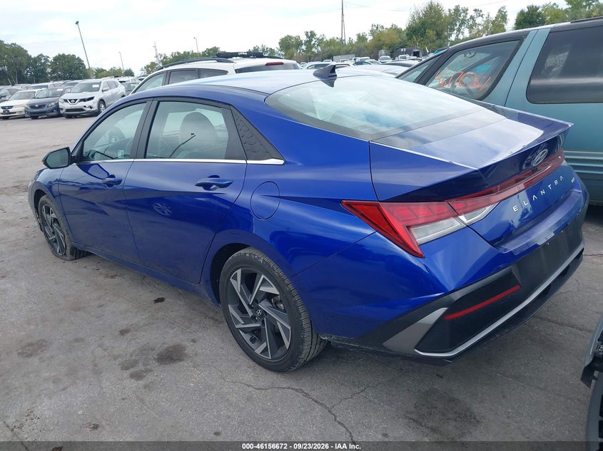 Vin: kmhln4dj3su153780, lot: 46656471, hyundai elantra hybrid limited 20253