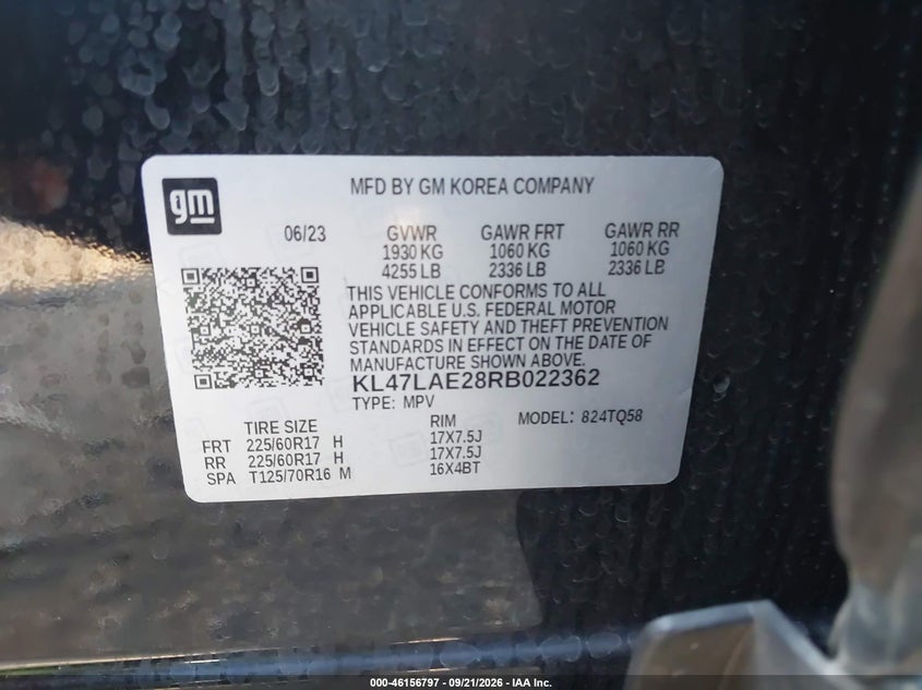 BUICK ENVISTA 2024 VIN KL47LAE28RB022362