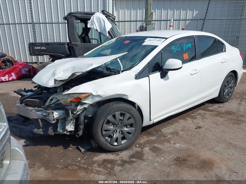 Vin: 2hgfb2f56ch603426, lot: 46657083, honda civic lx 20122