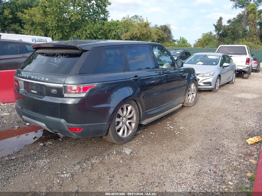 Vin: salwr2vf8ga543957, lot: 46657254, land rover range rover sport 3.0l v6 supercharged hse 20164
