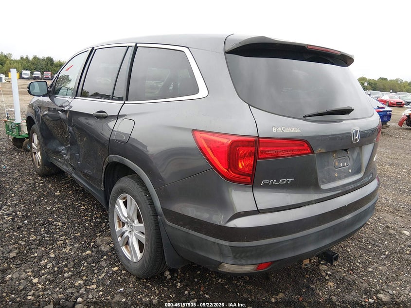 Vin: 5fnyf6h14gb079931, lot: 46657734, honda pilot lx 20163